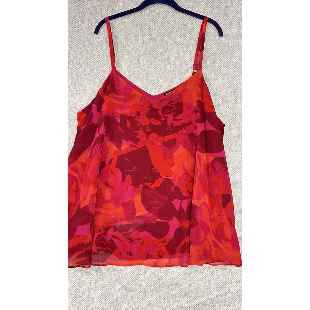 Torrid Sophie Chiffon Swing Cami Red Pink Size 2 2x Flowy V-Neck Tank Top